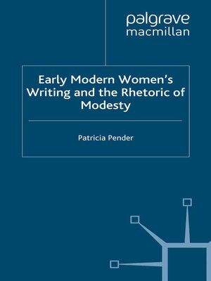 cover image of Early Modern Women's Writing and the Rhetoric of Modesty